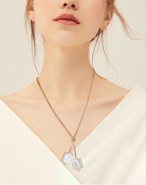 Colier argint 925 placat cu aur 14K cu perle naturale [7]