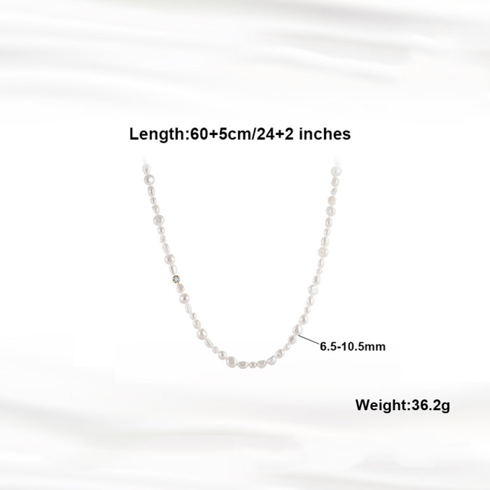 Colier argint 925 placat cu aur 14K cu perle naturale [6]