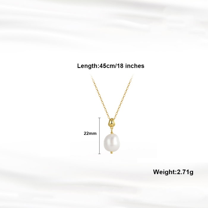 Colier argint 925 placat cu aur 14K cu perle naturale [5]