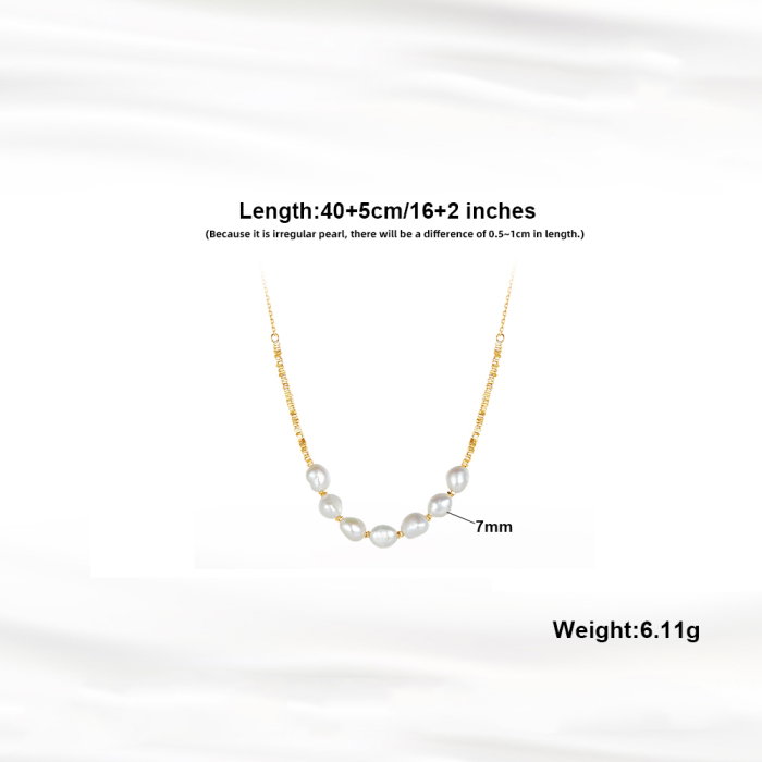 Colier argint 925 placat cu aur 14K cu perle naturale [5]