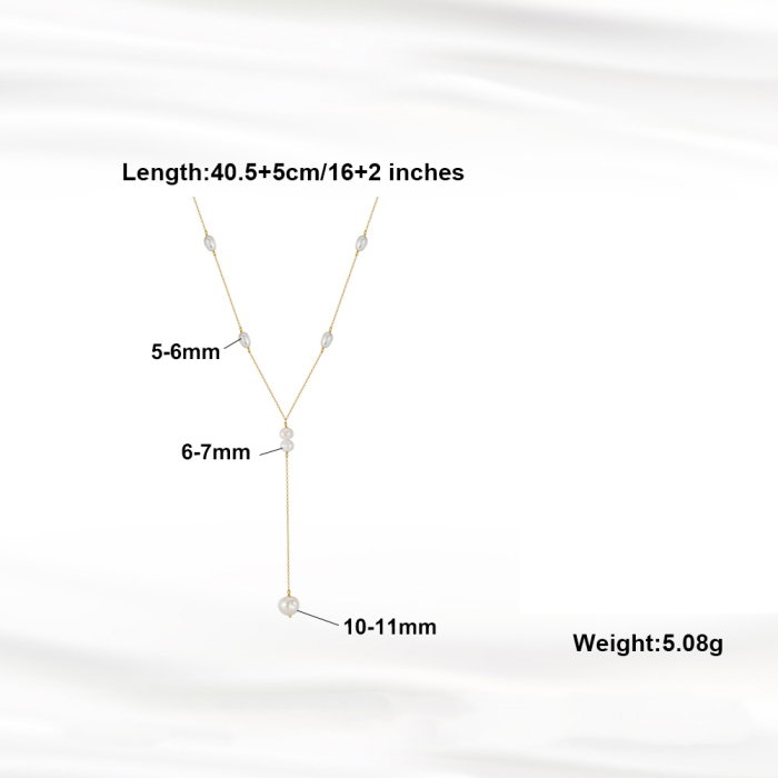 Colier argint 925 placat cu aur 14K cu perle naturale [4]