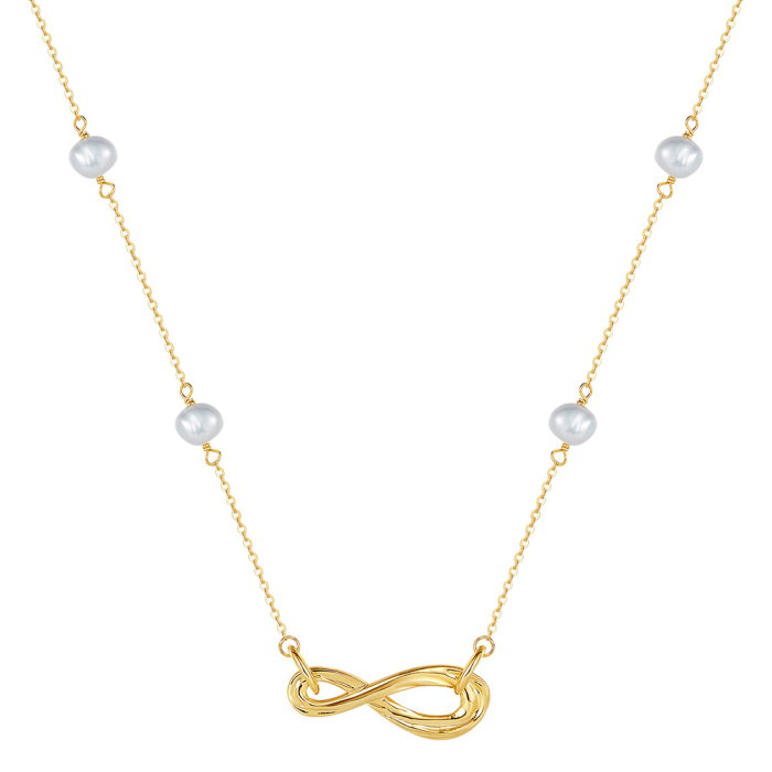 Colier argint 925 placat cu aur 14K cu perle naturale INFINITE LOVE [1]