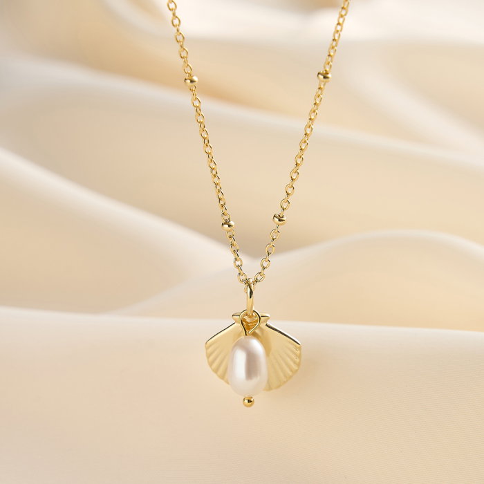 Colier argint 925 placat cu aur 14K cu perle naturale [3]