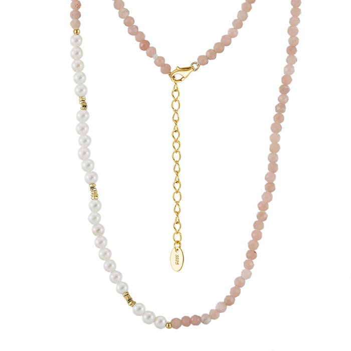 Colier argint 925 placat cu aur 14K cu perle si opal natural [1]