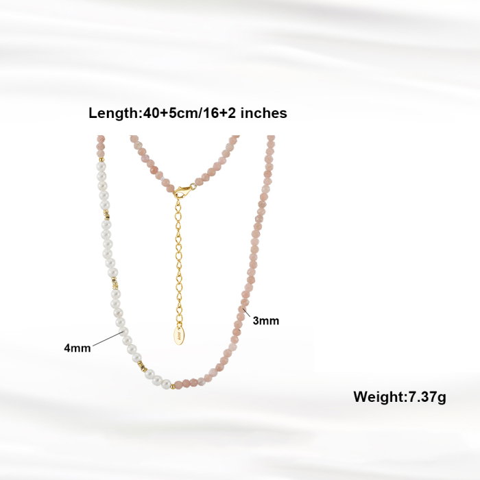 Colier argint 925 placat cu aur 14K cu perle si opal natural [6]