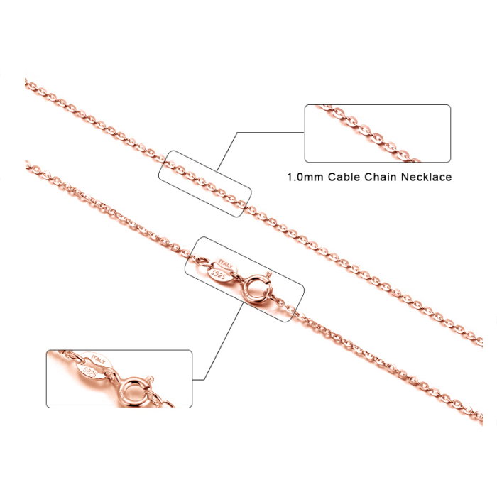 Colier argint 925 placat cu aur roz, 50 cm [3]