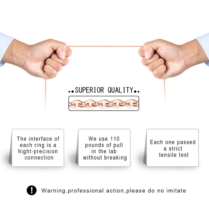 Colier argint 925 placat cu aur roz, 55 cm [2]