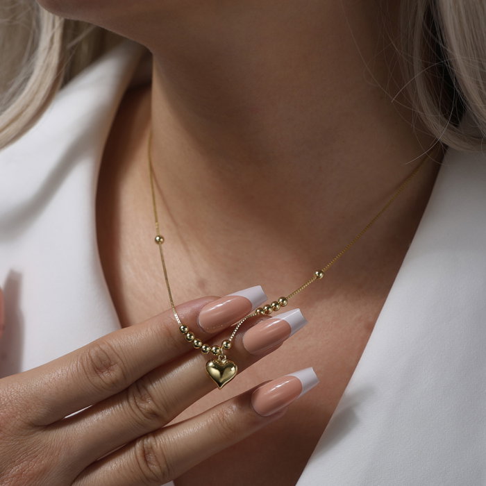 Colier argint 925 placat cu rodiu cu inimioara [8]