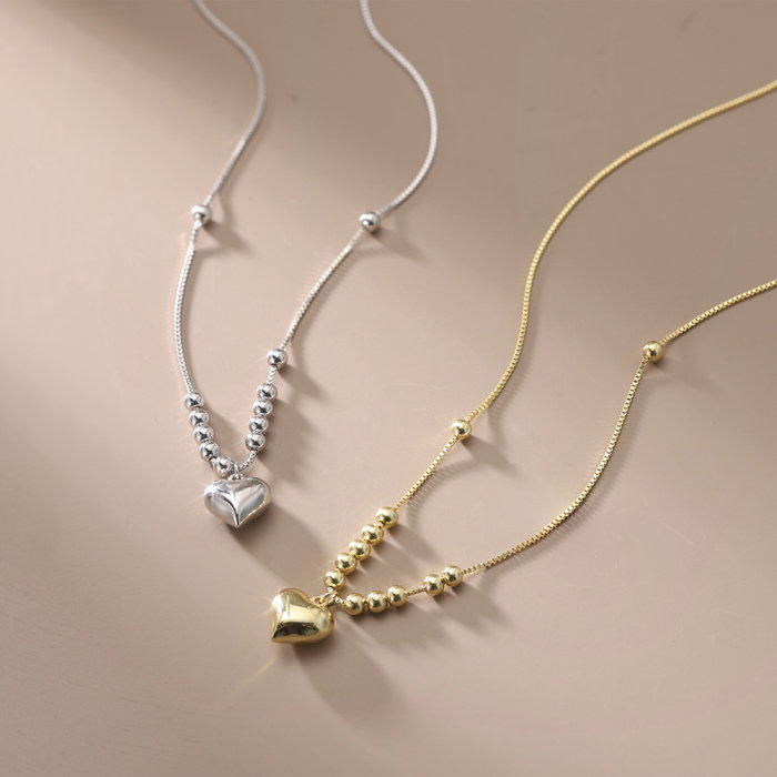 Colier argint 925 placat cu rodiu cu inimioara [3]