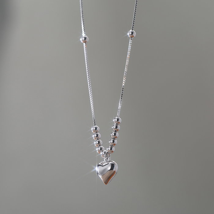 Colier argint 925 placat cu rodiu cu inimioara [2]