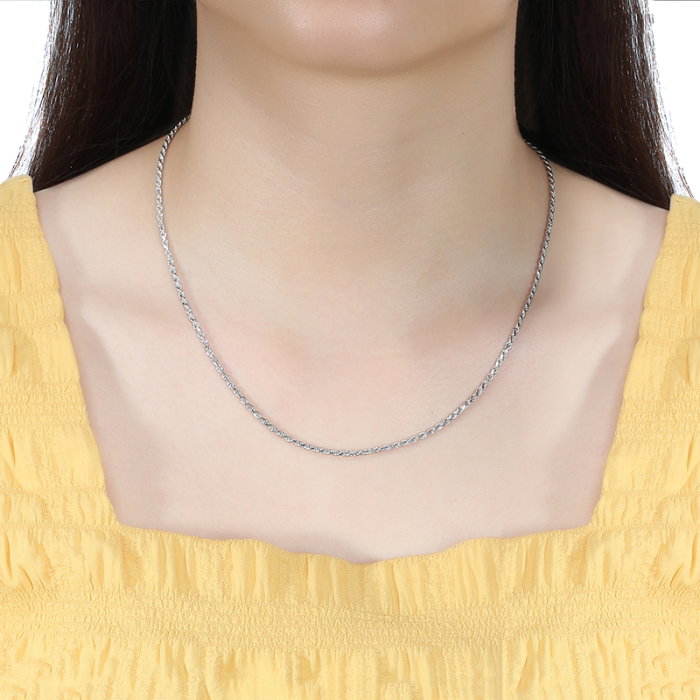 Colier argint 925 placat cu rodiu, impletit, UNISEX, 50 cm, 2,3 mm [4]