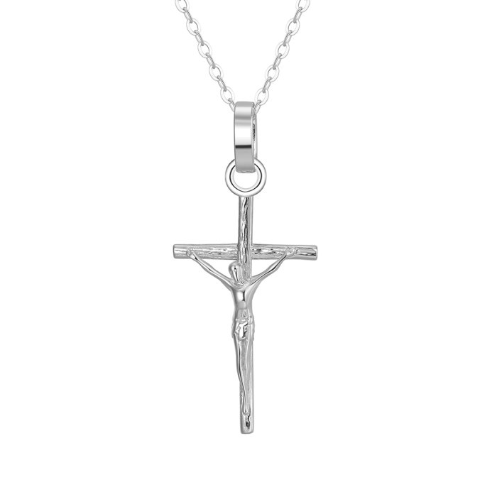 Colier crucifix argint 925 placat cu rodiu [1]