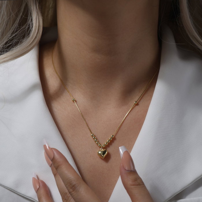 Colier argint 925 placat cu rodiu cu inimioara [4]