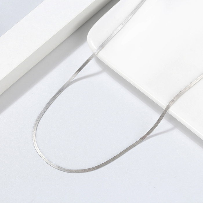 Colier argint 925 plat placat cu rodiu, 40 cm [3]