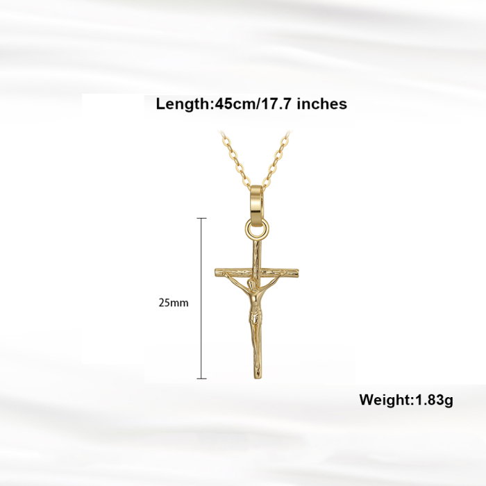 Colier crucifix argint 925 placat cu rodiu [4]