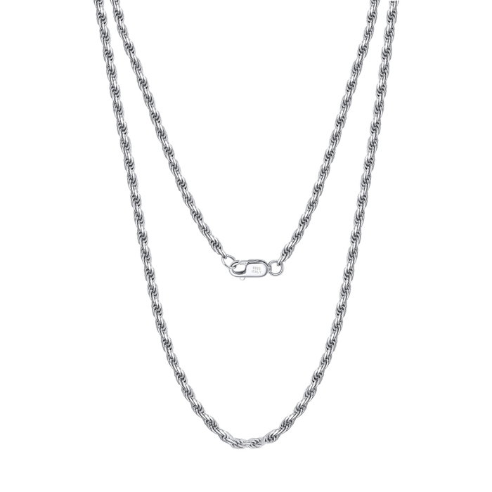 Colier argint 925 placat cu rodiu, impletit, UNISEX, 50 cm, 2,3 mm [1]