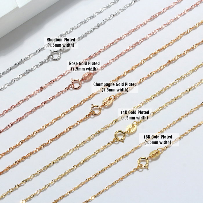 Colier argint 925 rasucit placat cu aur 18, 45 cm, 1,5 mm [2]