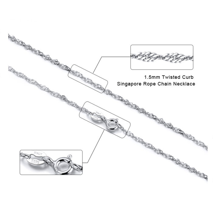 Colier argint 925 rasucit placat cu aur 18, 45 cm, 1,5 mm [4]