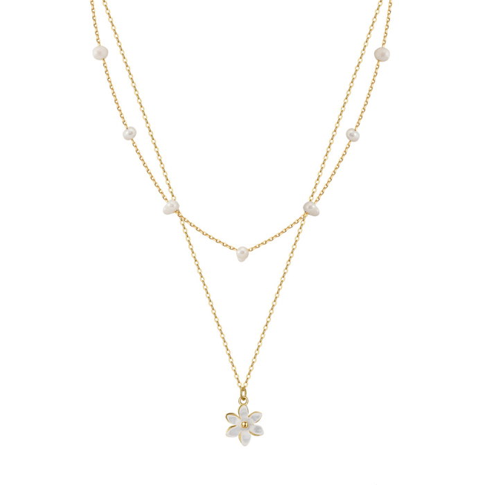 Colier argint 925 placat cu aur 14K cu perle naturale [1]
