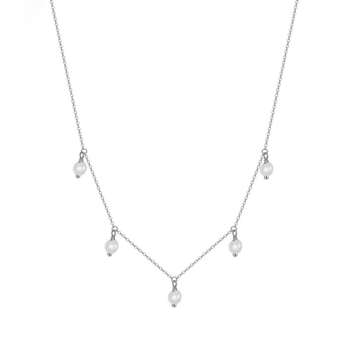 Colier argint 925 placat cu rodiu cu perle naturale [1]