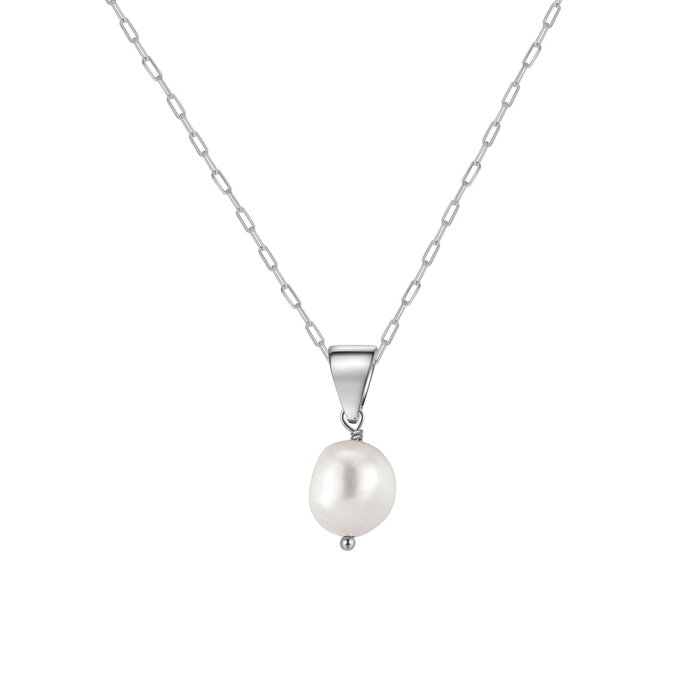 Colier argint 925 placat cu rodiu cu perle naturale [1]