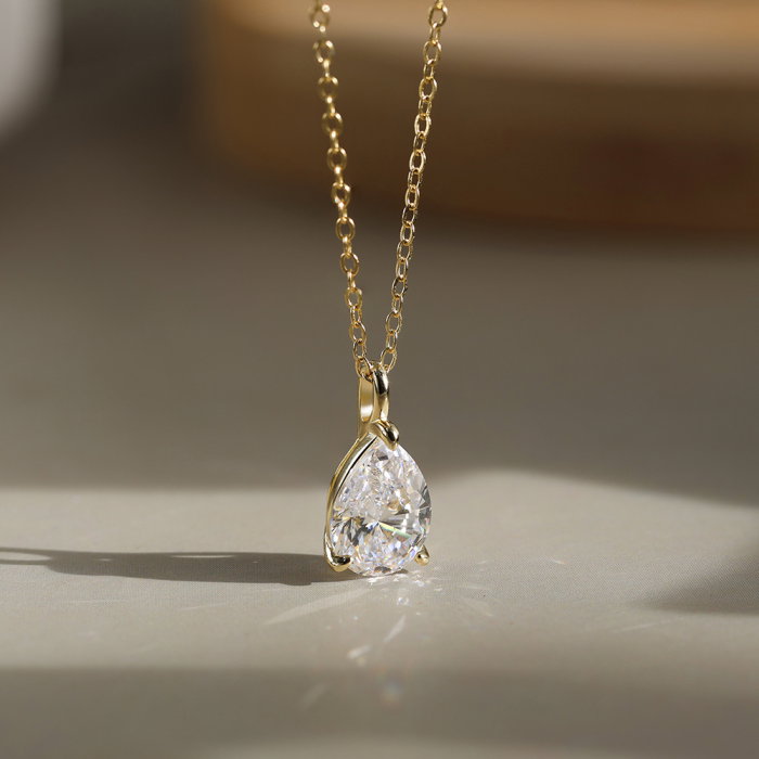 Colier argint 925 placat cu aur 14K cu zirconiu [2]