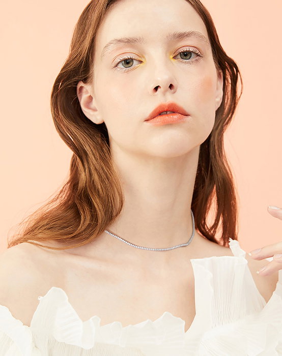 Colier tennis argint 925 placat cu rodiu cu zirconiu, 50 cm, 2 mm [5]