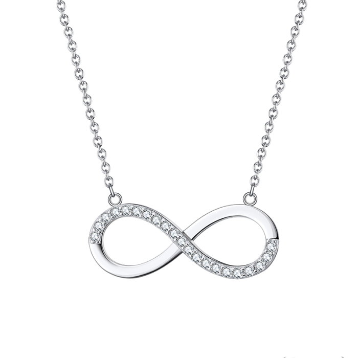 Colier argint 925 placat cu rodiu cu zirconiu Dragoste Nemarginita [1]