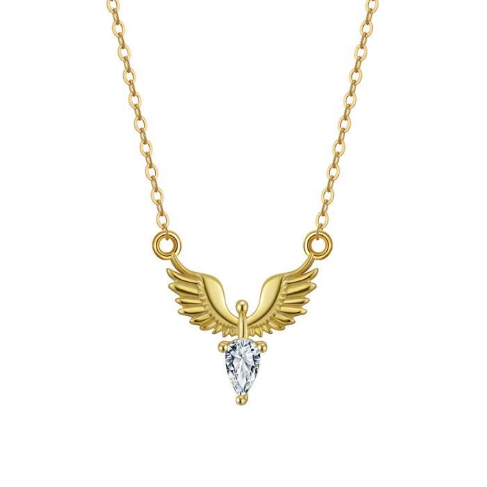 Colier inger argint 925 placat cu aur 14K cu zirconiu [1]