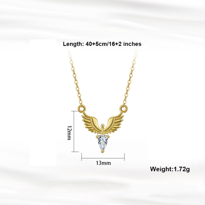 Colier inger argint 925 placat cu aur 14K cu zirconiu [4]