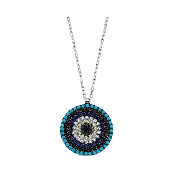 Colier argint 925 rodiat banut cu zirconii multicolore - Be Elegant CTU0077 [1]