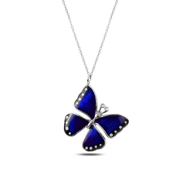 Colier argint 925 rodiat cu fluturas verde - Be Nature CTU0086 [1]