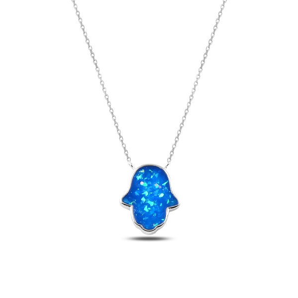 Colier argint 925 rodiat cu Hamsa Mana lui Fatima - Be Protected CTU0083 [1]