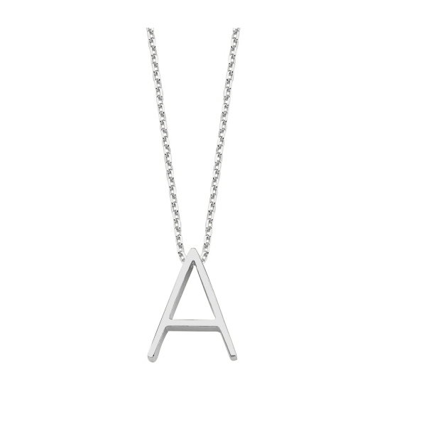 Colier argint 925 rodiat cu litera A de tipar CTU0090 [2]
