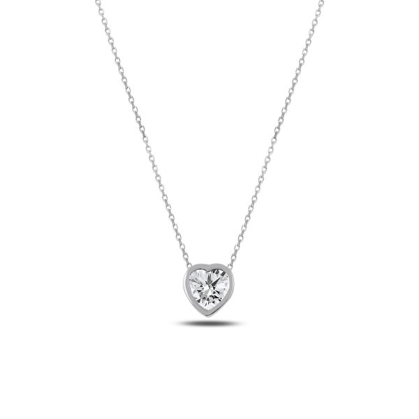 Colier argint 925 rodiat inimioara cu zirconiu alb - Be in Love CTU0062 [1]