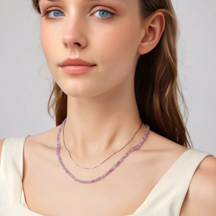 Colier argint Ametist Natural [10]