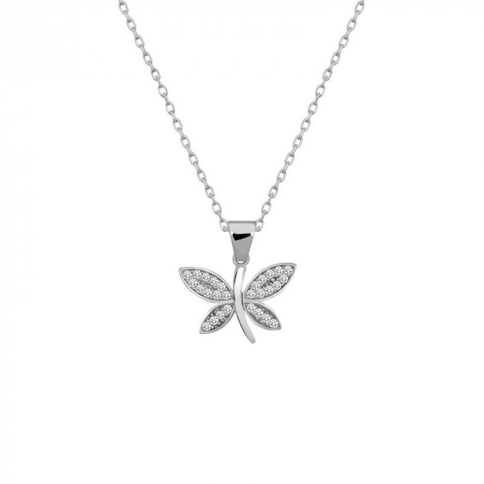 Colier argint Butterfly cu zirconii [1]