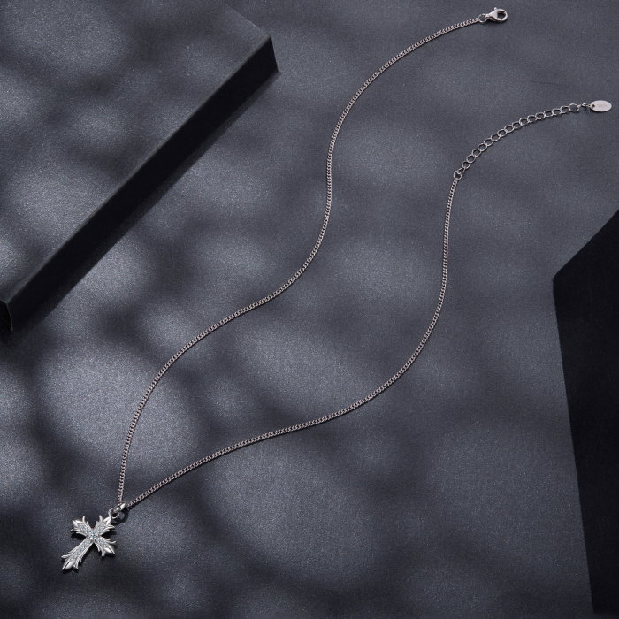 Colier argint cruce cu Moissanit [5]