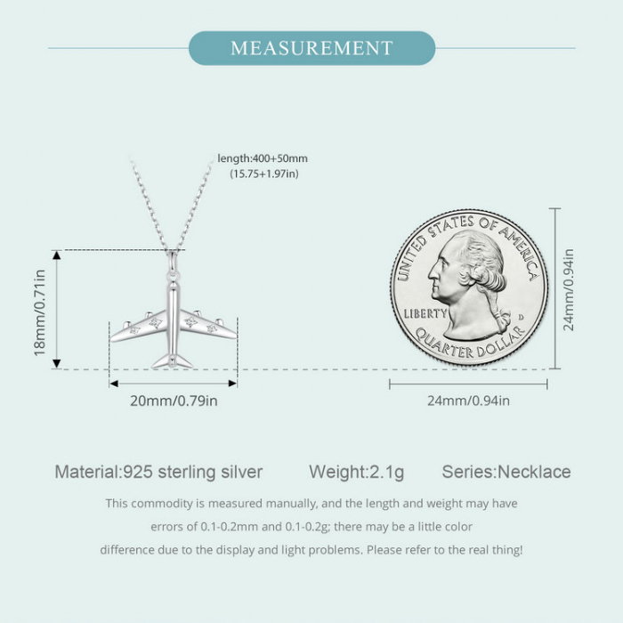 Colier argint cu avion cu zirconii [9]