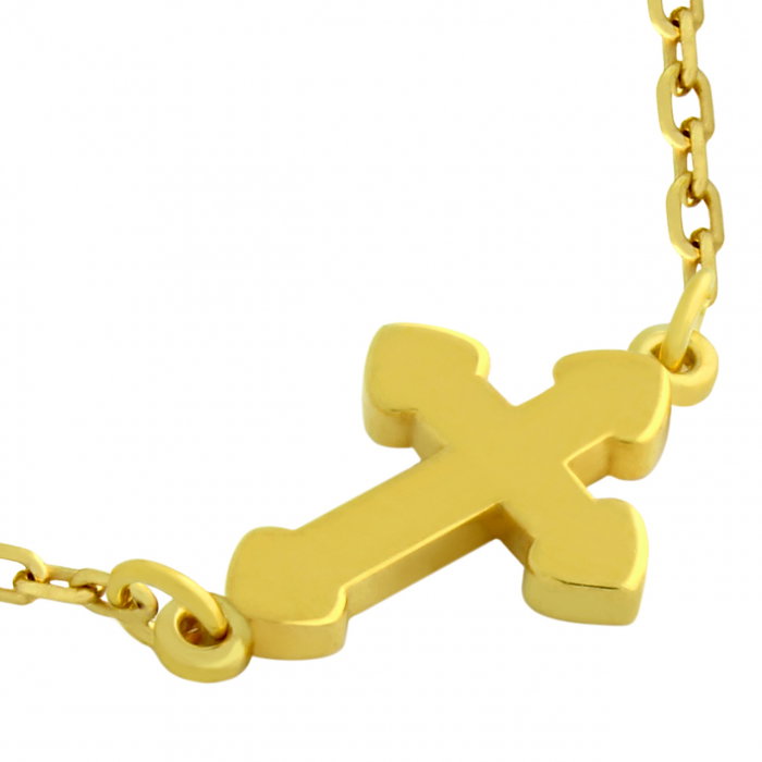 Colier argint cu cruciulita simpla, placat cu aur [1]