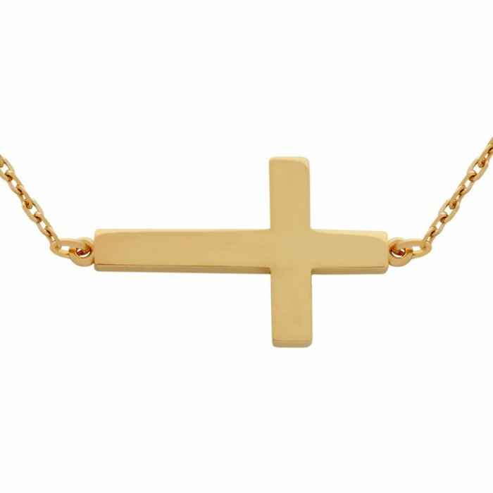 Colier argint cu cruciulita simpla, placat cu aur roz [2]