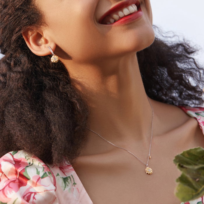 Colier argint cu floarea soarelui [3]