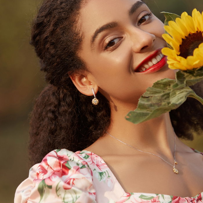 Colier argint cu floarea soarelui [4]