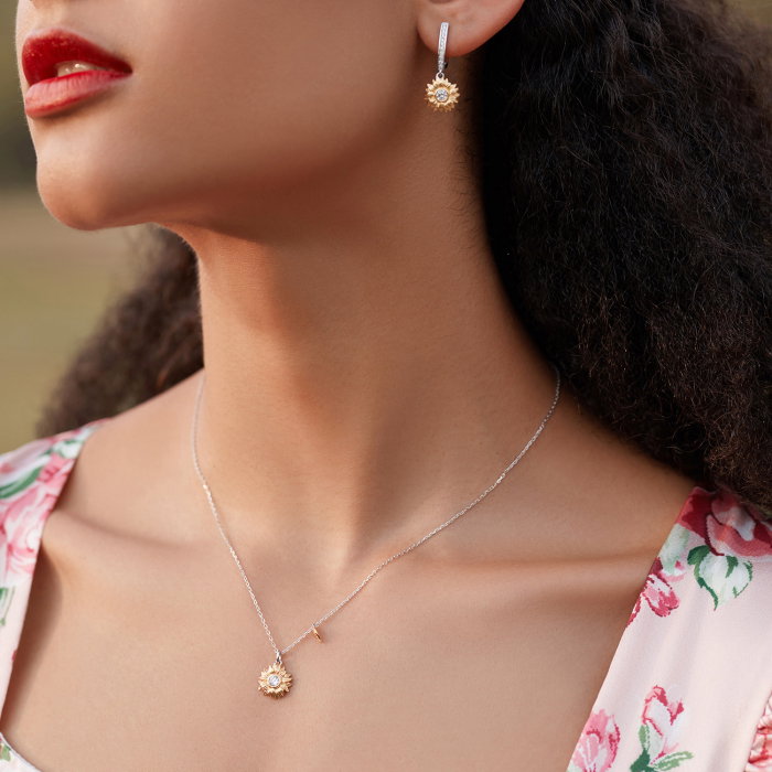 Colier argint cu floarea soarelui [8]