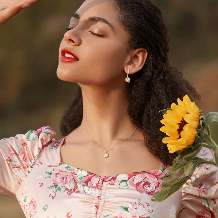 Colier argint cu floarea soarelui [5]