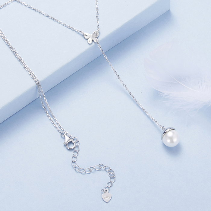 Colier argint cu fluture si perla [8]