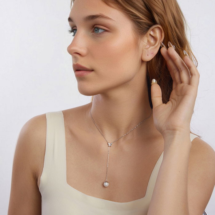 Colier argint cu fluture si perla [6]