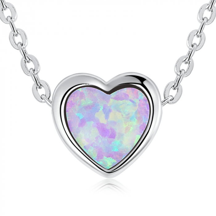 Colier argint cu inima de opal, [1]