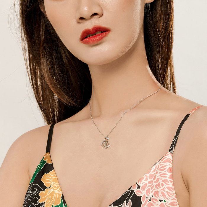 Colier argint cu inima si zirconii [2]