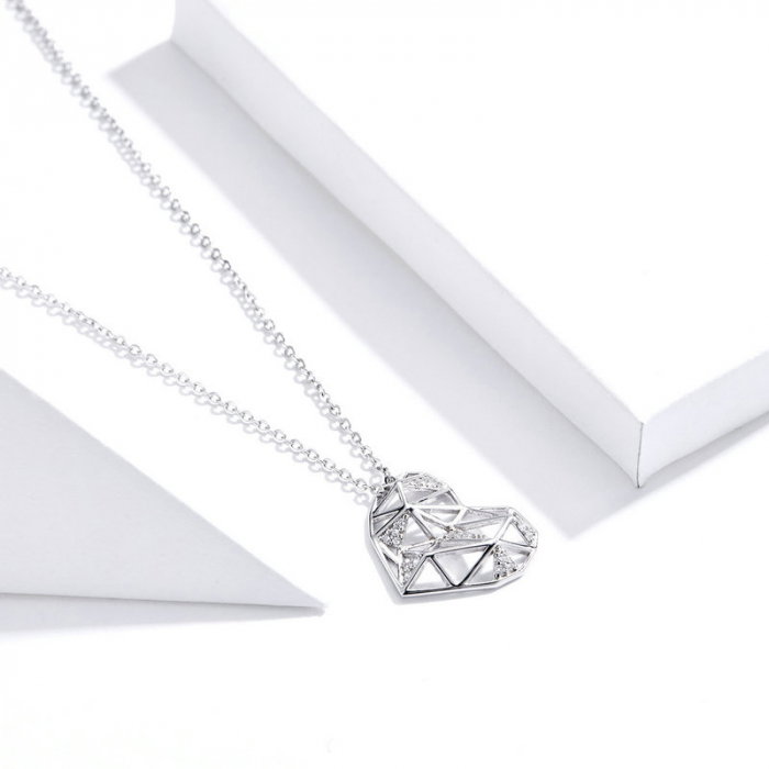 Colier argint cu inima si zirconii [5]